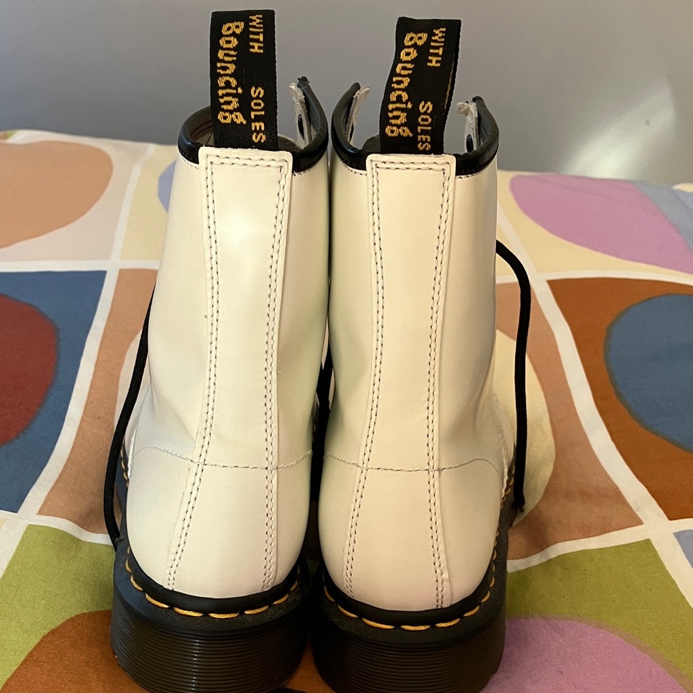 Dr. Martens White Combat Boots - Picture 2 of 11